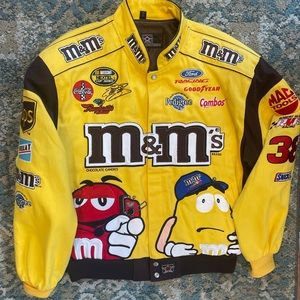 Vintage jeff hamilton nascar jacket yellow xl